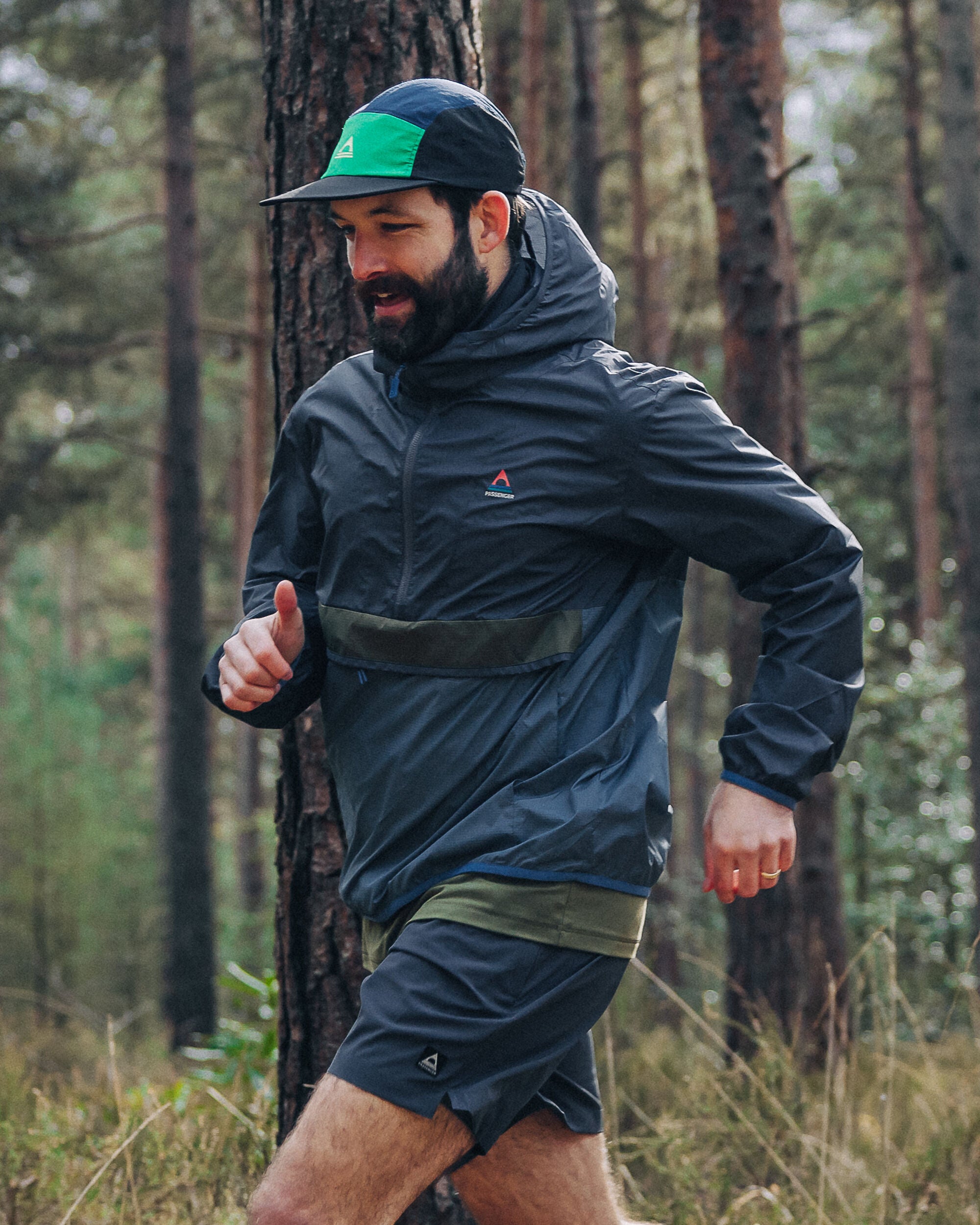 Gusto Recycled Windshell Anorak - Charcoal/Storm Grey - Lifestyle