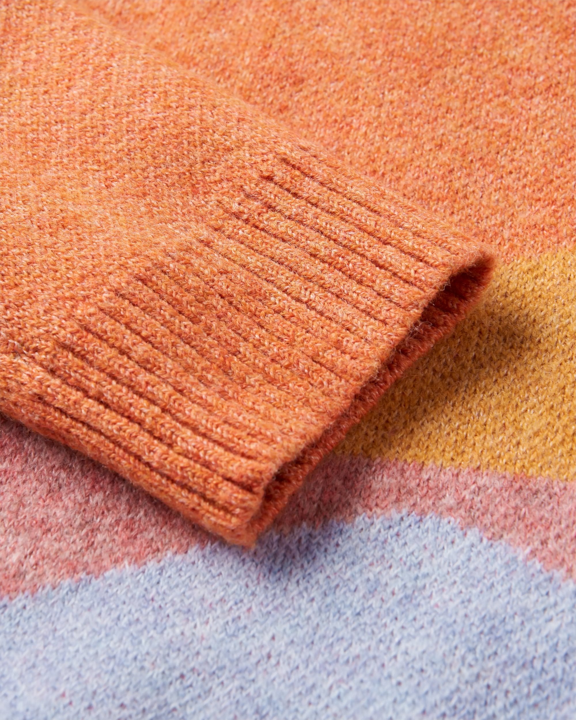 Scenic Recycled Long Knitted Cardigan - Scenic Sunrise Orange - Flatlay