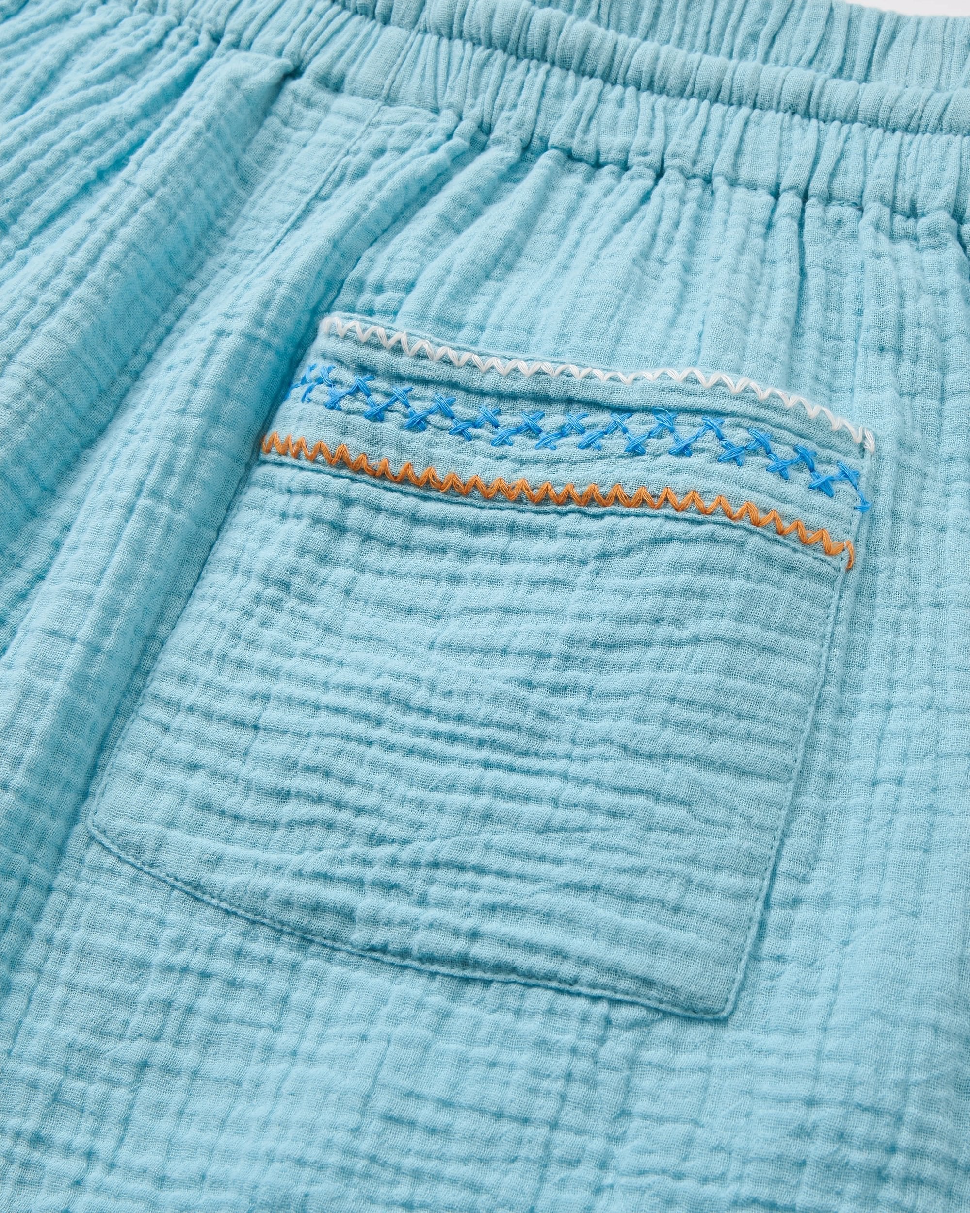 Waveney Short - Retro Blue  - Flatlay