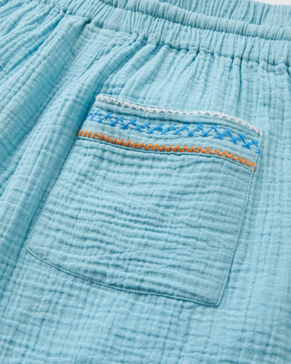 Waveney Short - Retro Blue  - Flatlay
