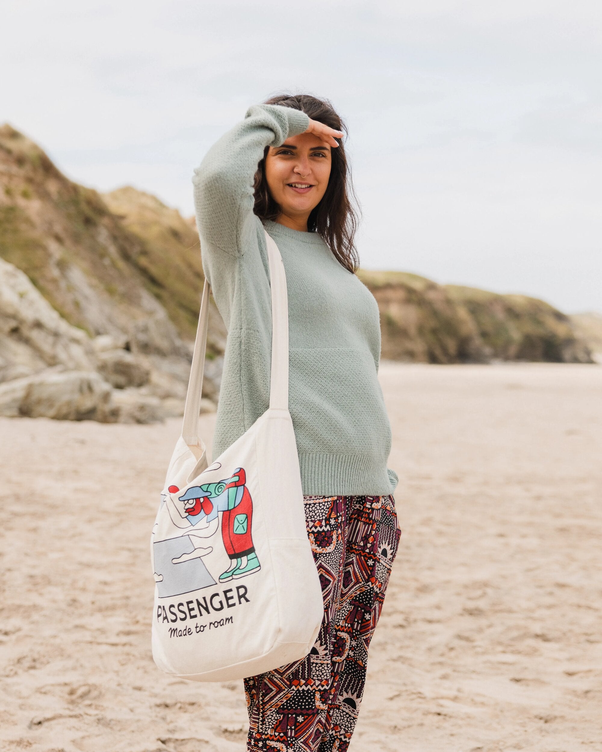 Cove Recycled Knitted Jumper - Pistachio - Lifestyle