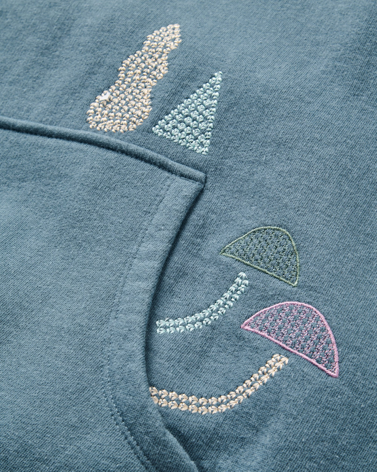 Slower Rhythms Women's Organic Cotton Hoodie - Stormy Blue - Flatlay