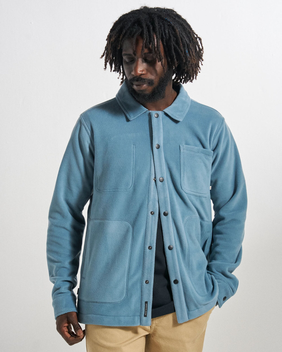Adapt Polartec® Overshirt - Stormy Blue  - Studio Model