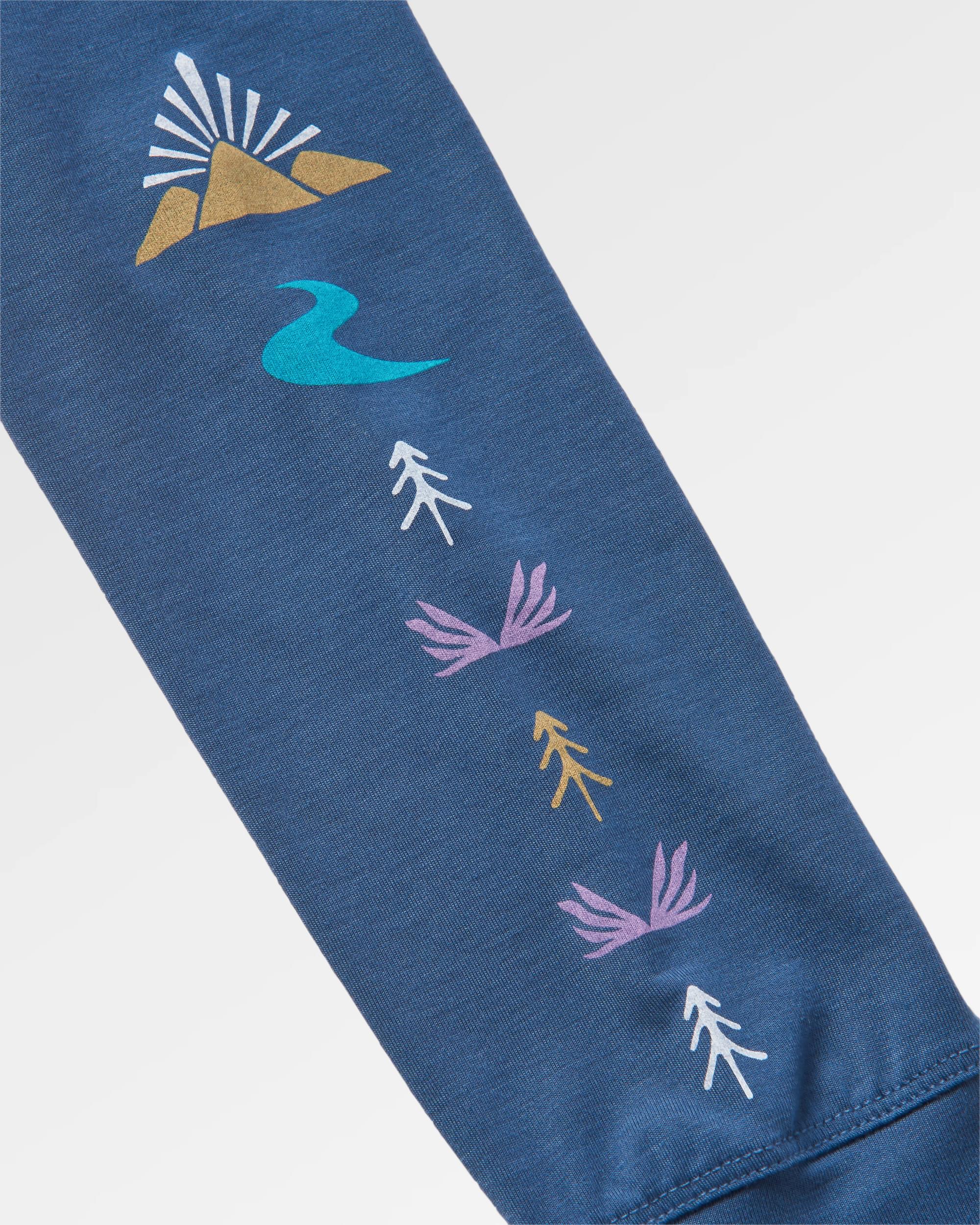 Lotus Recycled Active LS Top - Dark Denim - Flatlay