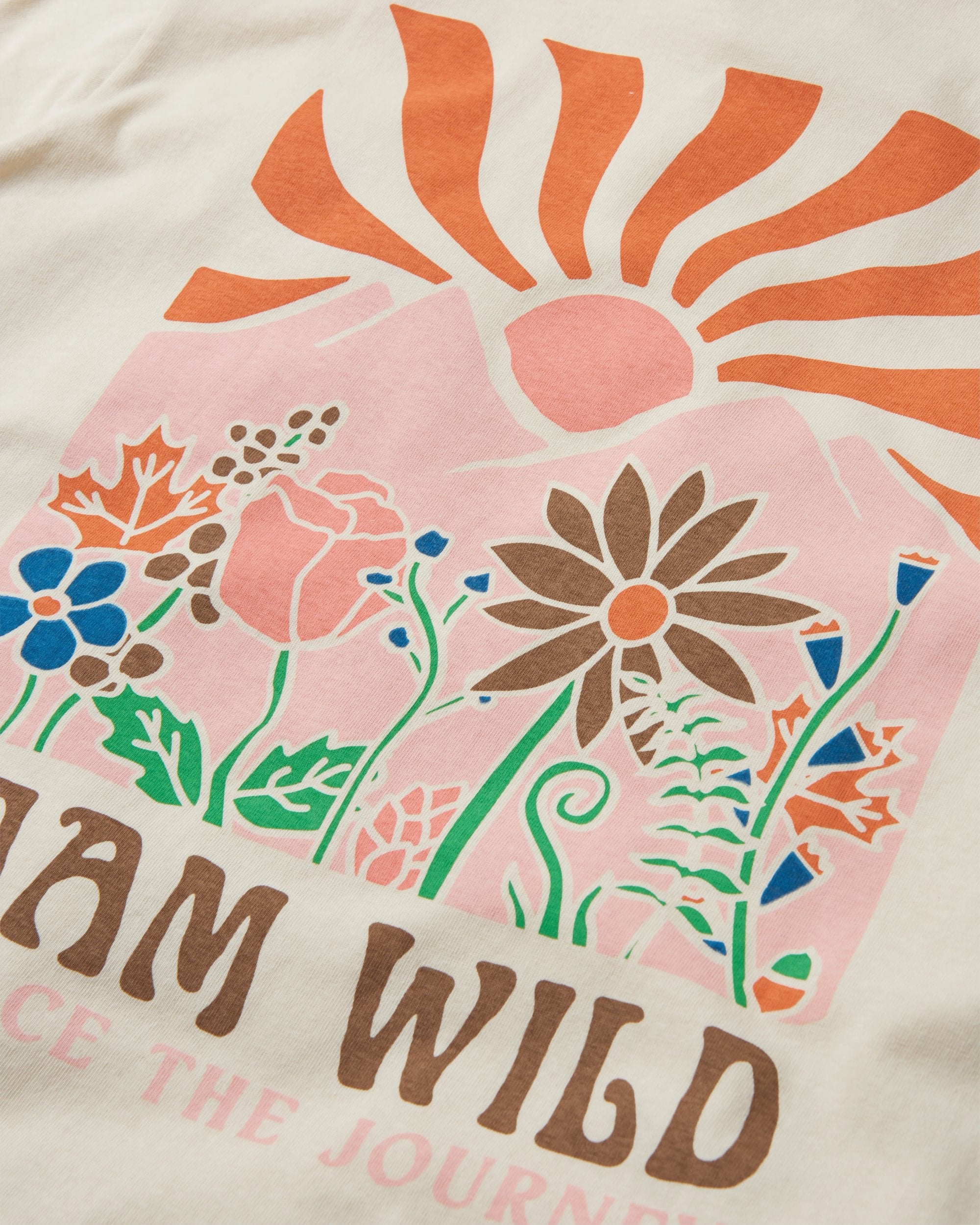 Roam Wild Recycled T-Shirt - Birch - Flatlay