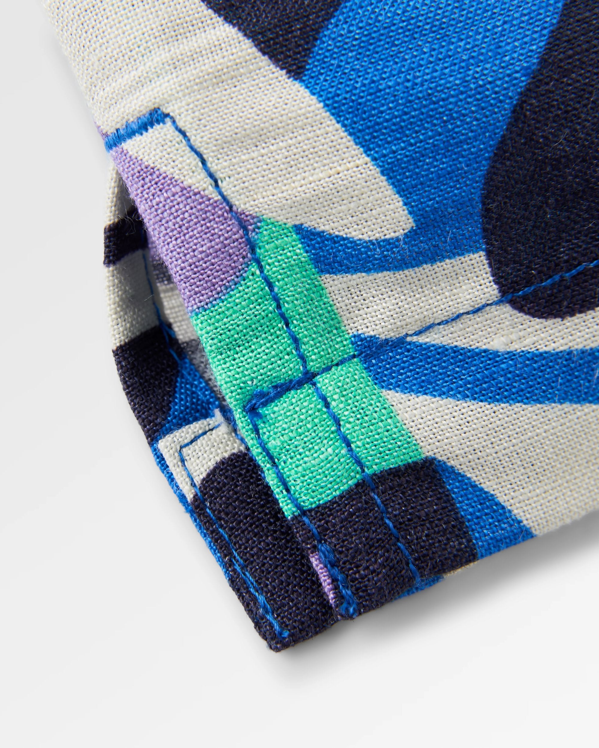 Arden Linen Short Sleeve Shirt - Mountain Foliage Purple - Flatlay