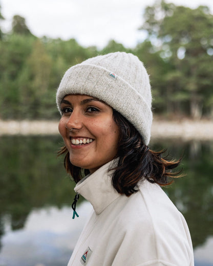 Womens_Fisherman Recycled Beanie - Vintage White