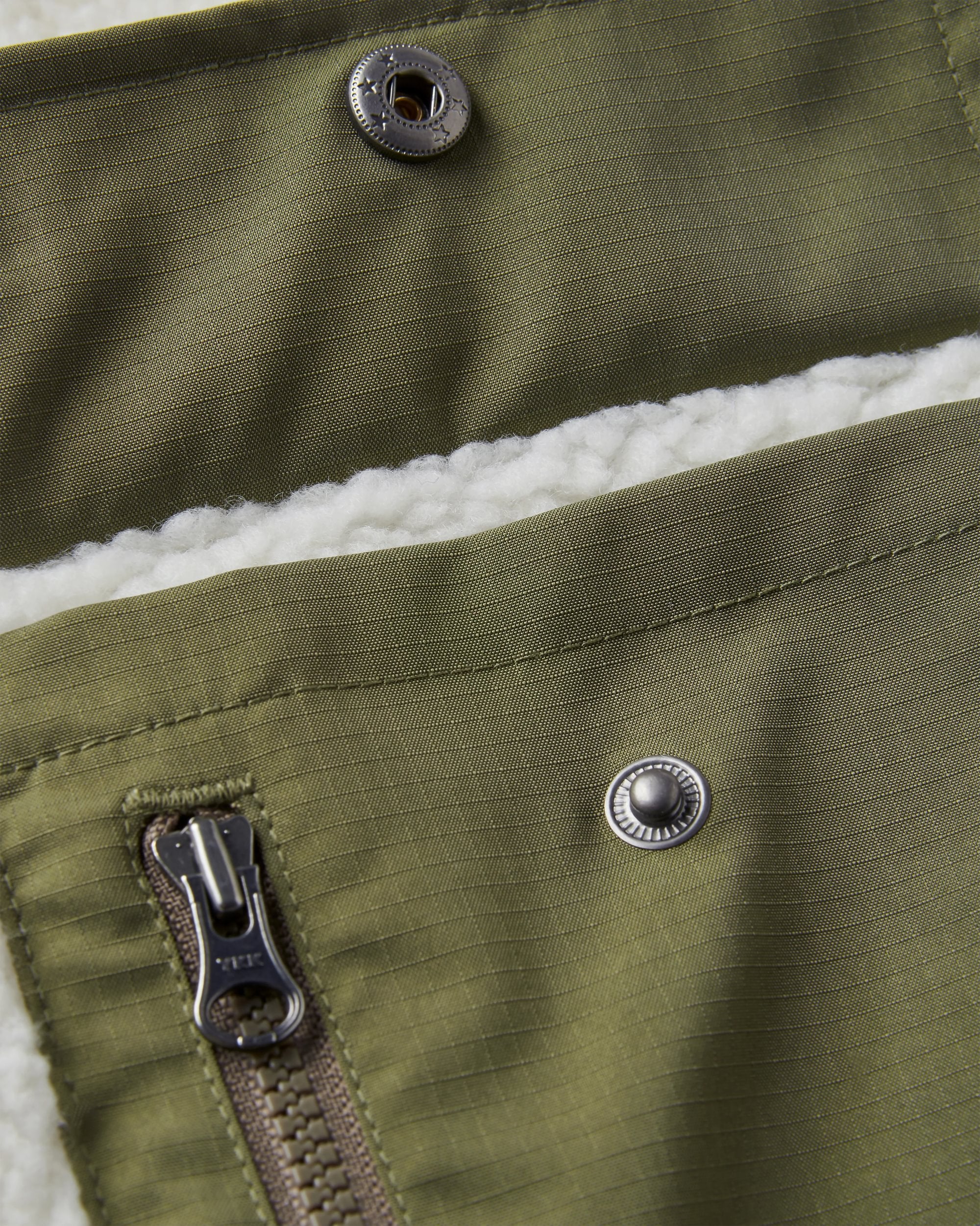 Valiant Deep-Pile Sherpa Fleece - Off White - Flatlay