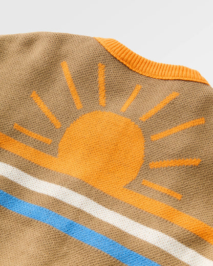 Dawner Knitted Cardigan - Caramel Brown - Flatlay