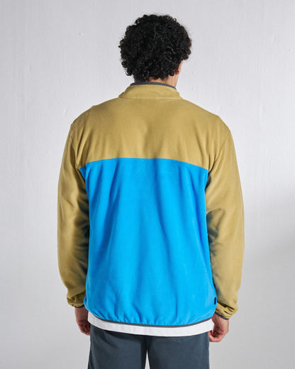 Set Off Polartec® 1/4 Zip Fleece - Warm Beige/Marine Blue - Studio Model