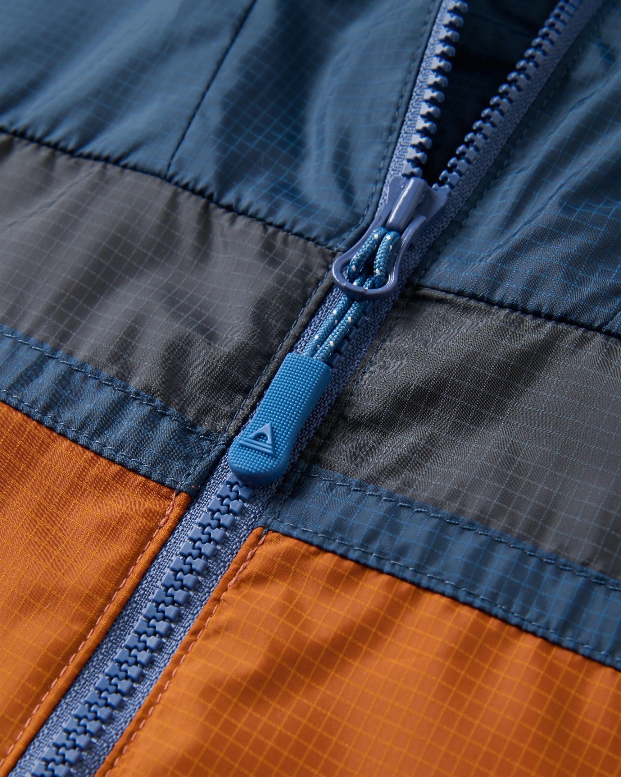 Viento Recycled Windshell Jacket - Dark Denim/Sunset Orange - Flatlay