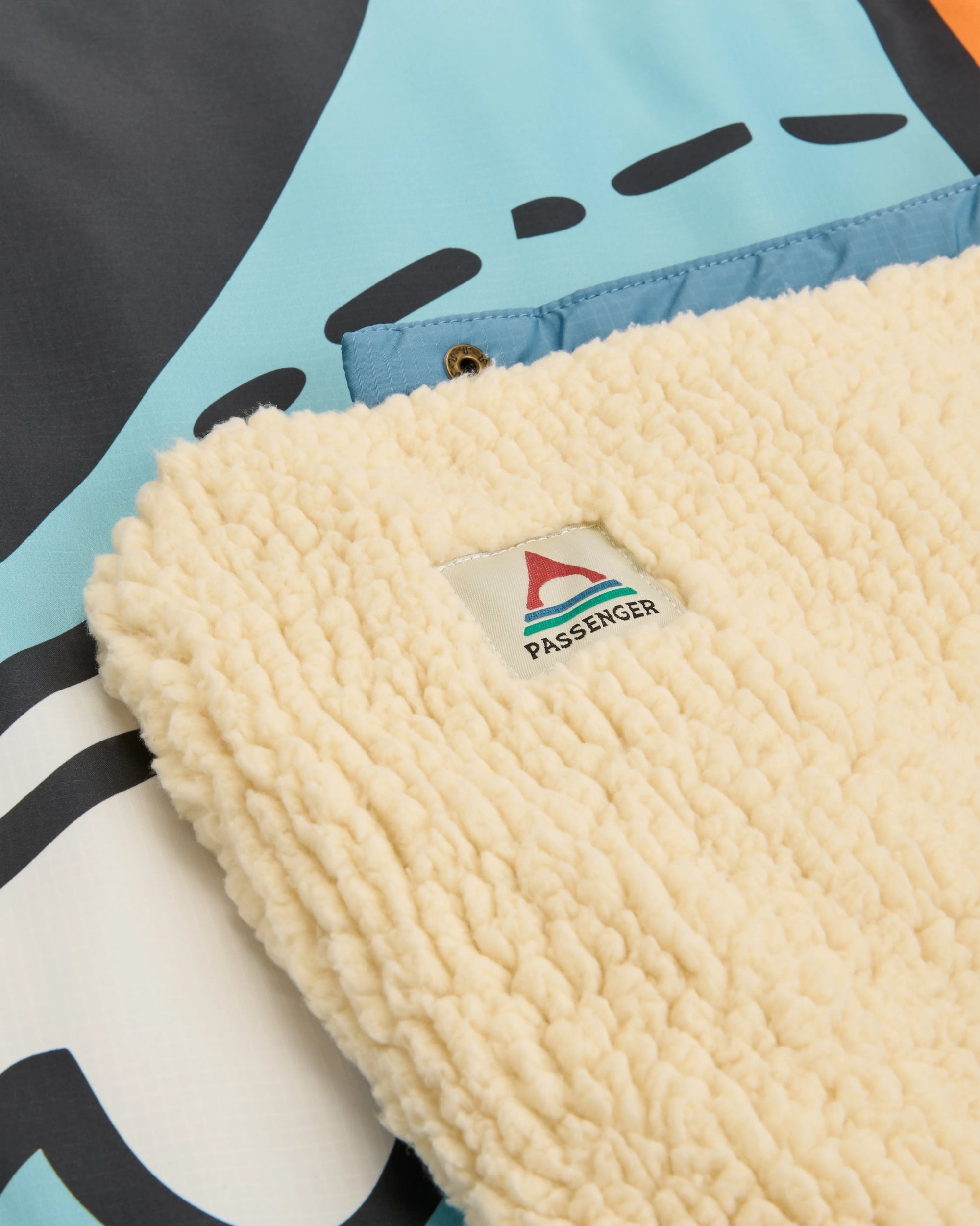 Cabin Recycled Sherpa Blanket - Reflect - Flatlay