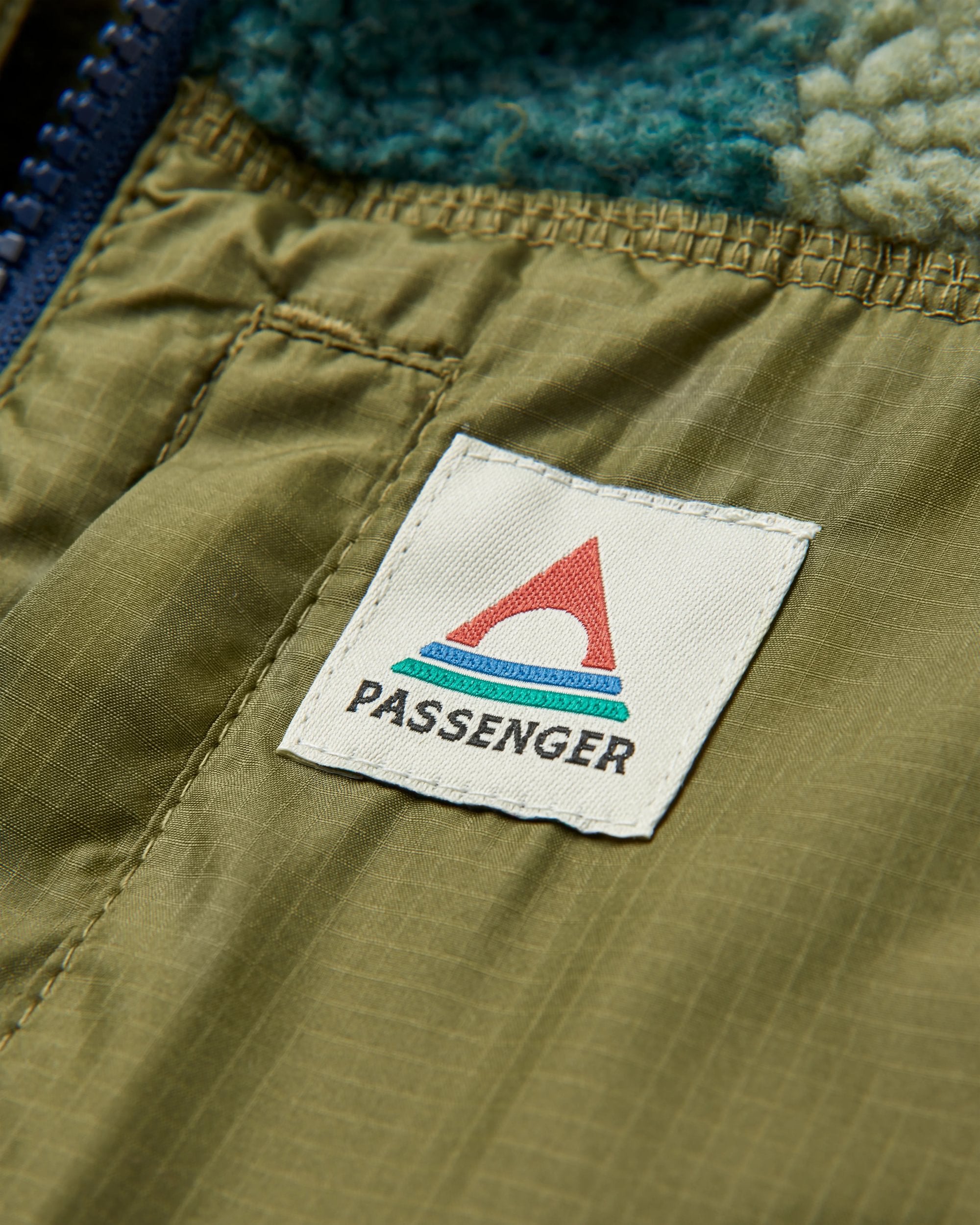 Offroad Recycled Sherpa 1/2 Zip Fleece - Alpine Camo Khaki - Flatlay