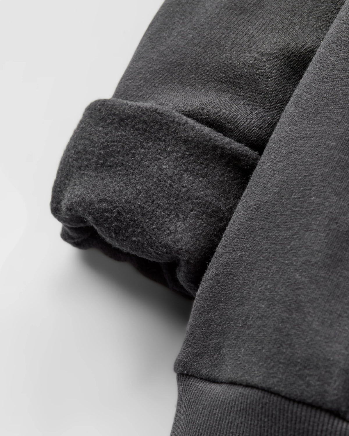 Slower Rhythms Embroidered Women's Organic Cotton Sweatshirt - Faded Black - Flatlay