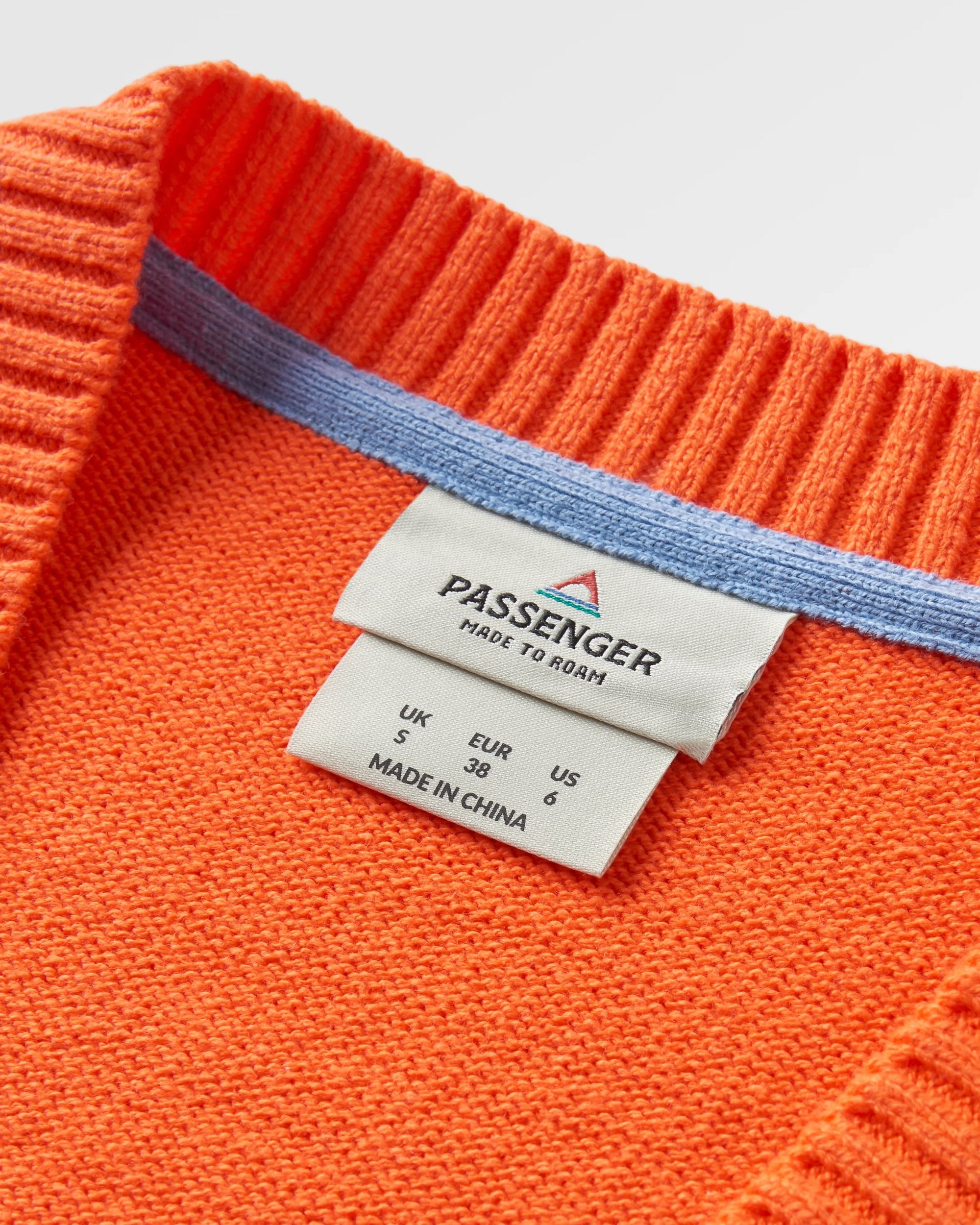 Grace Open Knit Cardigan - Ember Orange - Flatlay