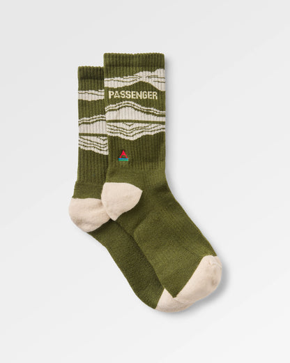 Tahola Merino Socks - Khaki - Flatlay