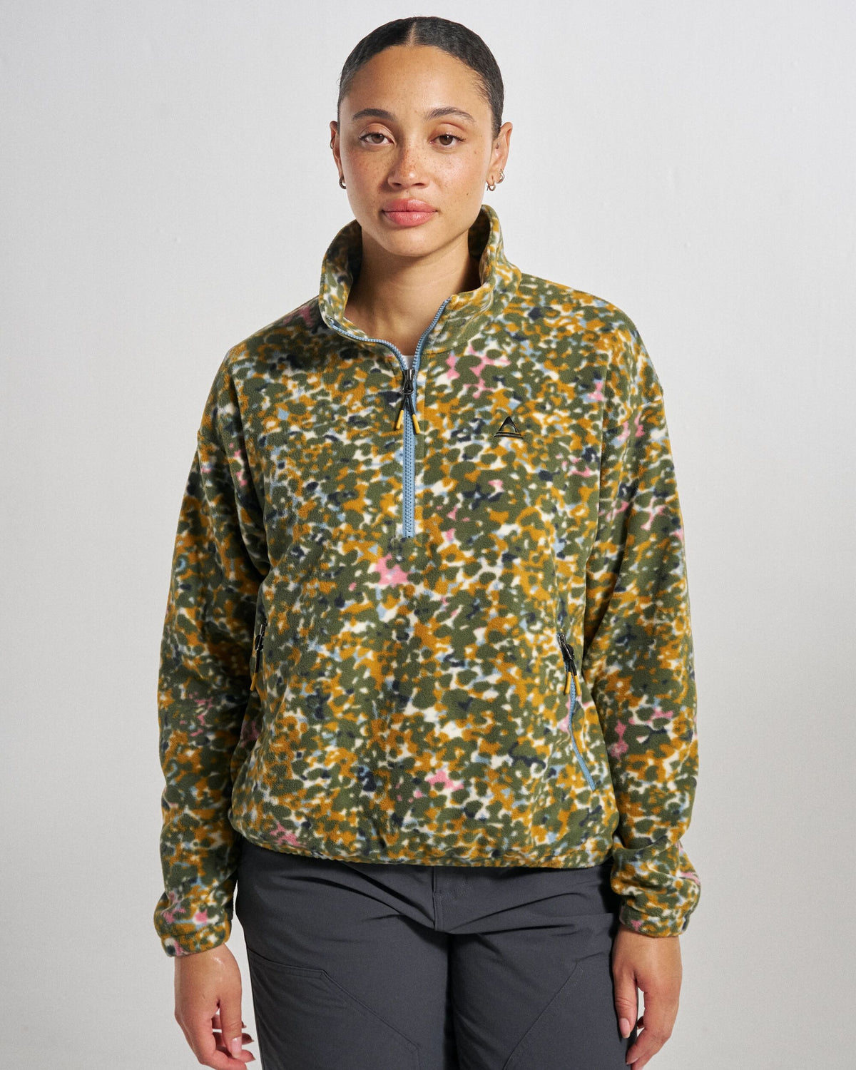 Ayla Micro Polartec® Fleece - Powder Camo Dusty Olive - Studio Model