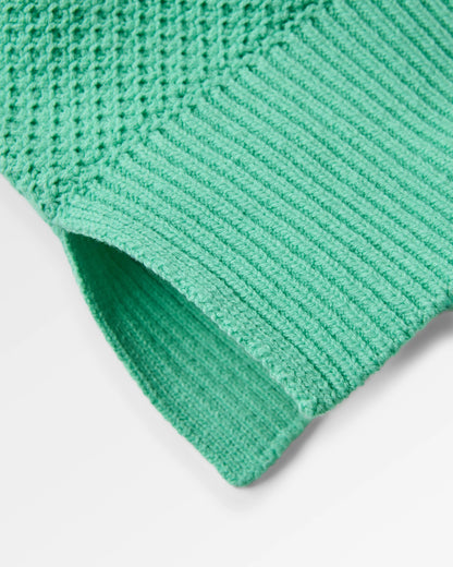 Cove Organic Cotton Knitted Jumper - Aquamarine - Flatlay