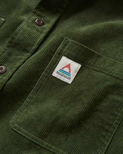 Backcountry Recycled Cord Shirt - Fir Tree - Flatlay