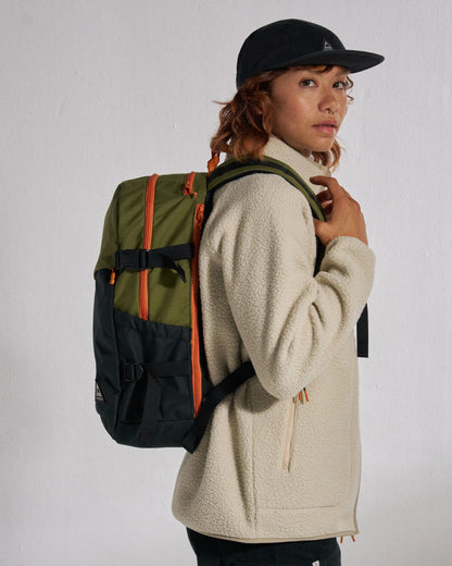 Boondocker Zip 22L Backpack - Black/Khaki - Studio Model - Female