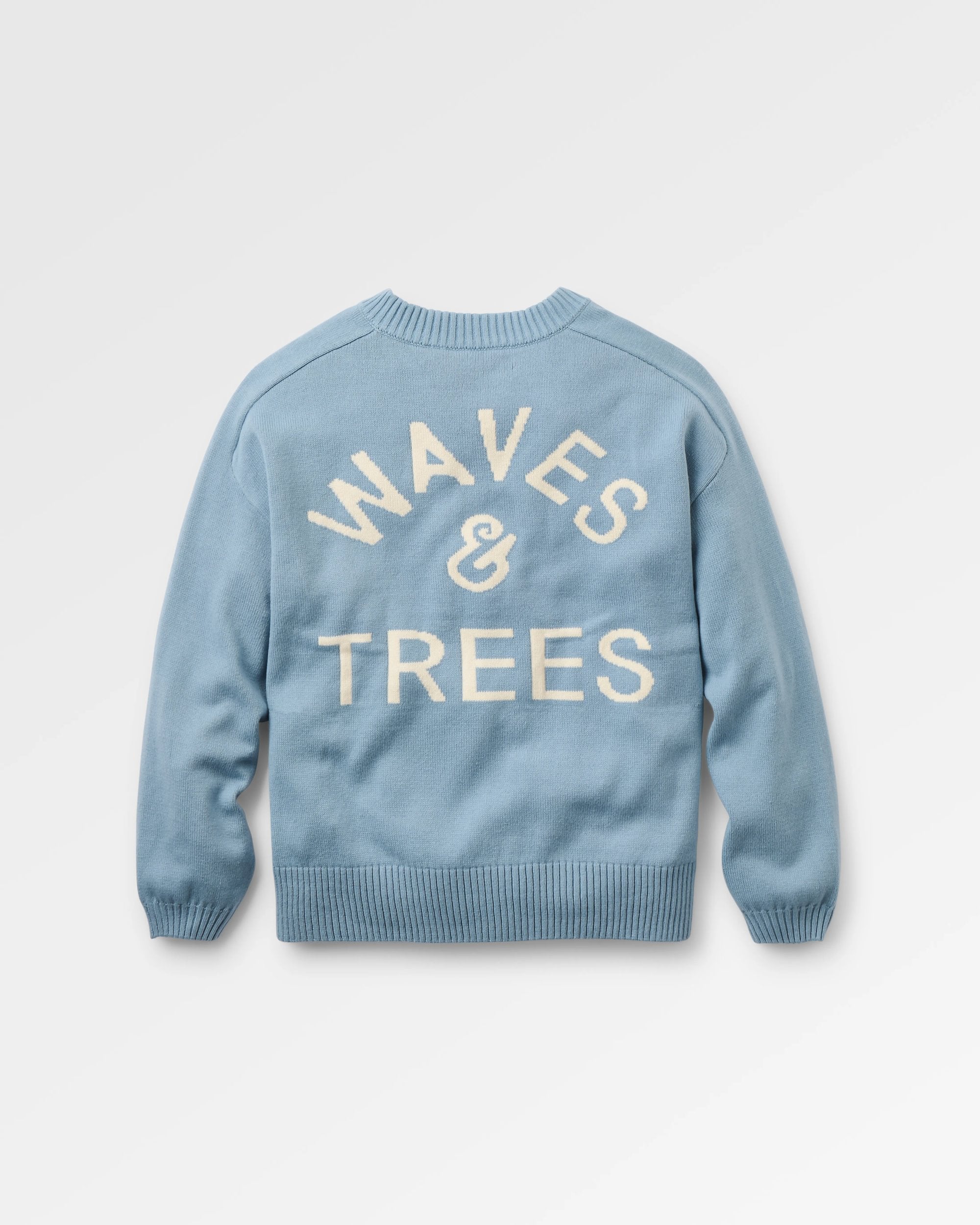 Penida Knitted Jumper - Faded Denim - Flatlay