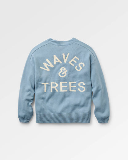 Penida Knitted Jumper - Faded Denim - Flatlay