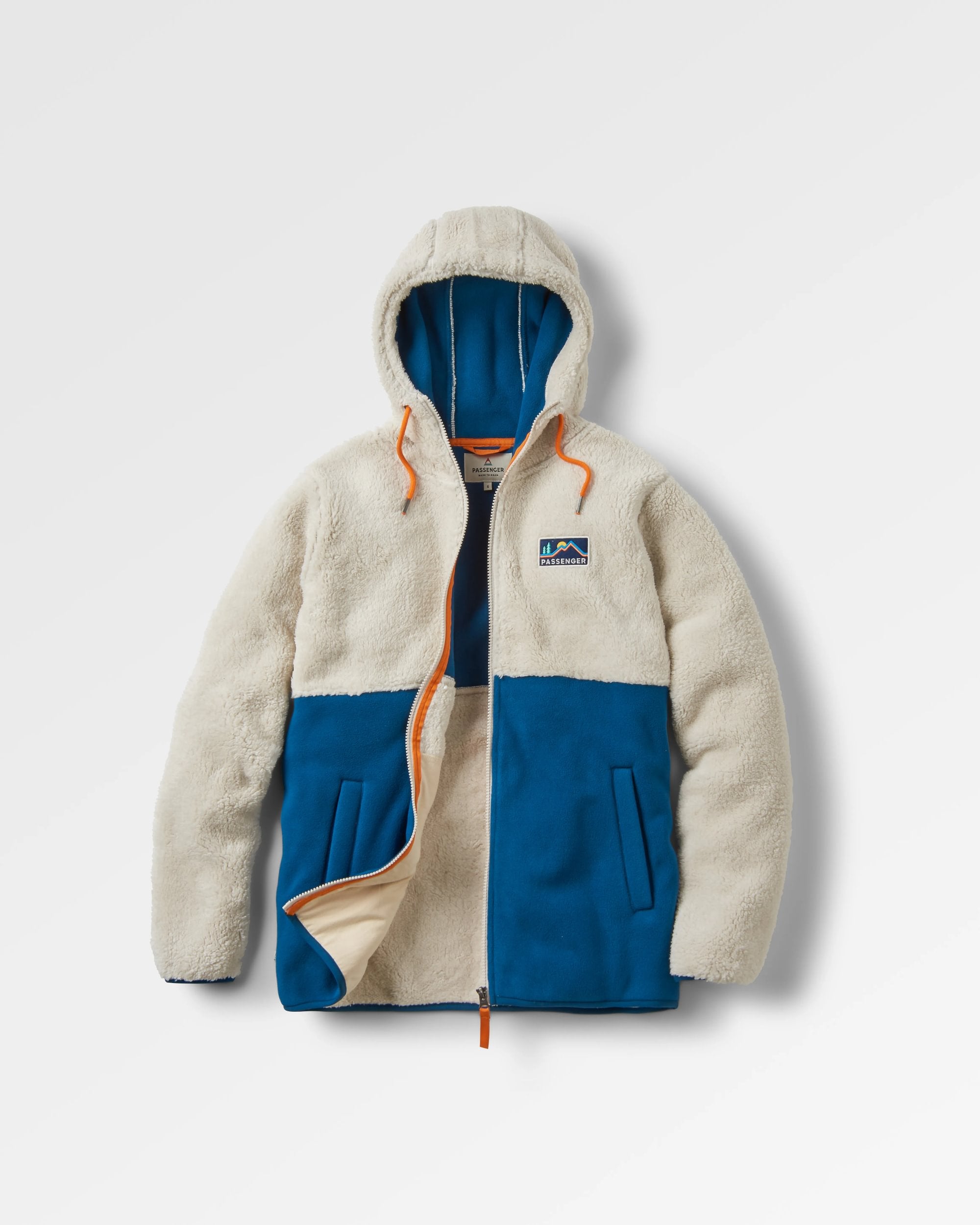 Nestling Recycled Polar-Lined Sherpa Fleece - Tidal Blue - Flatlay