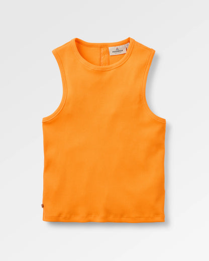 Atmos Ribbed Tank Vest - Bright Orange - Flatlay