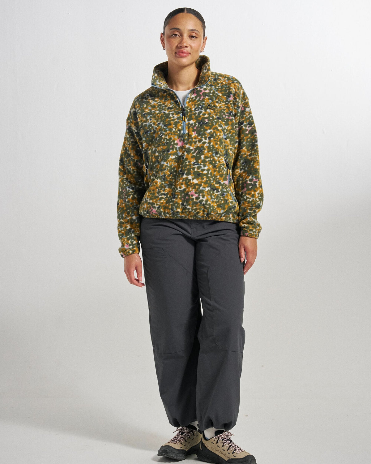 Ayla Micro Polartec® Fleece - Powder Camo Dusty Olive - Studio Model