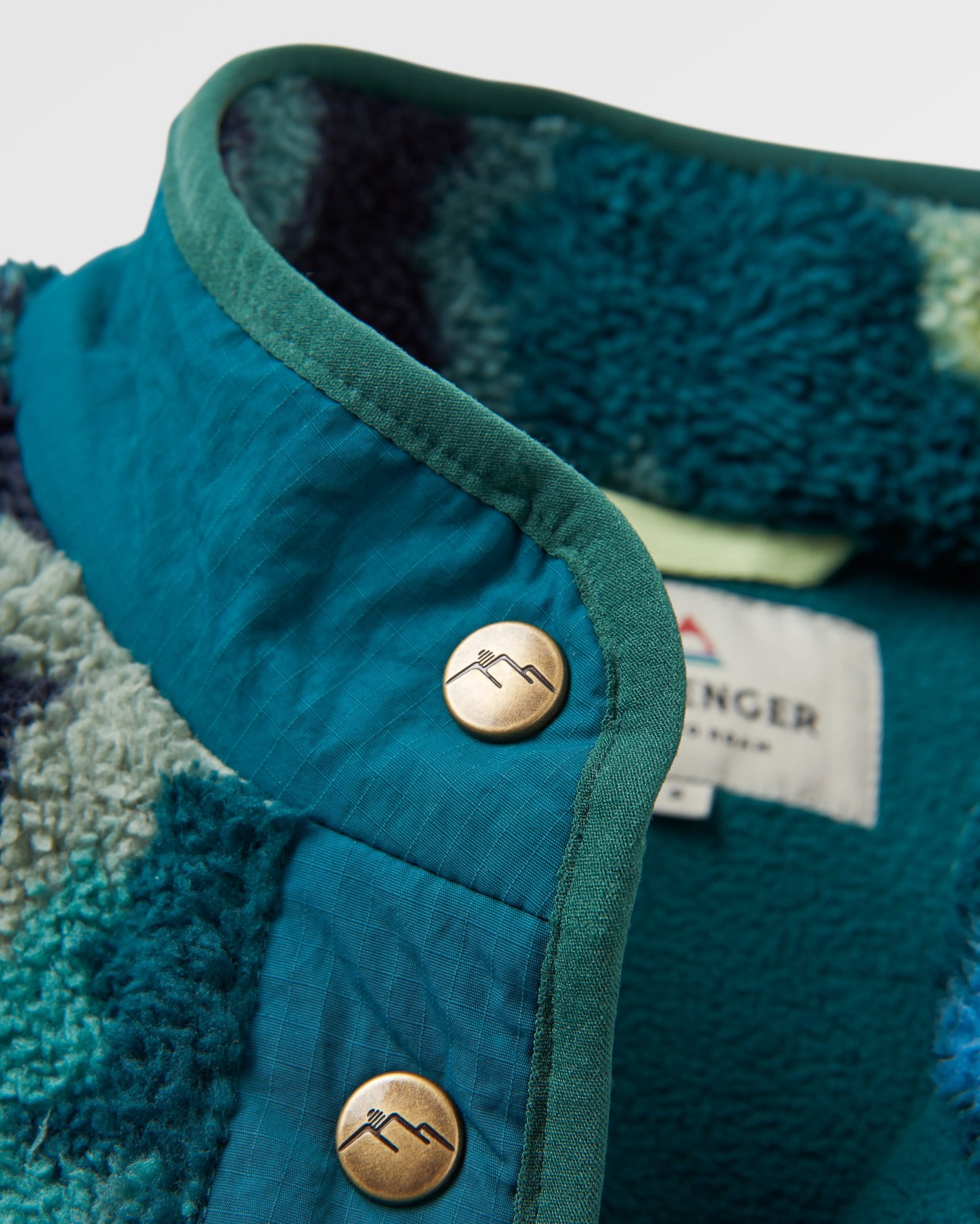 Navegado Recycled Soft-Touch Sherpa Fleece - Alpine Camo Rain Forest - Flatlay