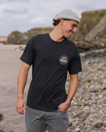 Male_Odyssey Organic Cotton T-Shirt - Ebony Marl