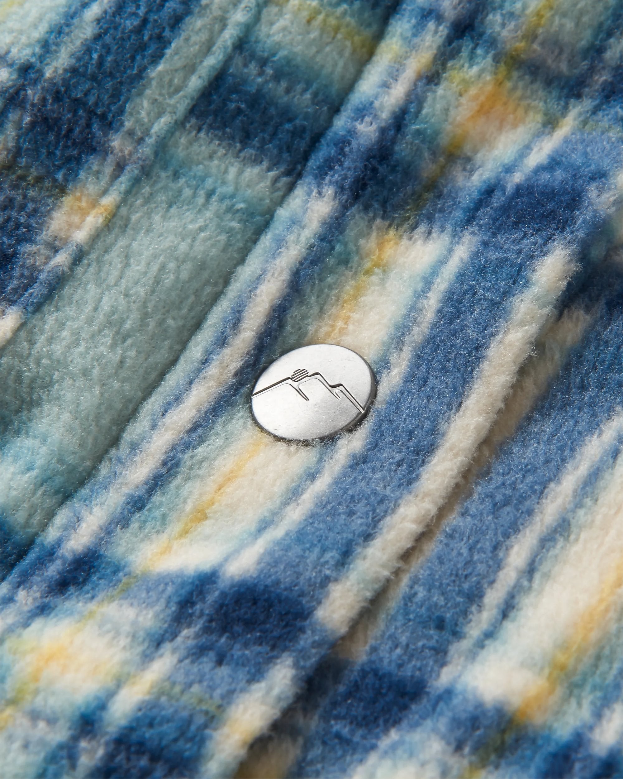 Orion Recycled Sherpa-Lined Polar Fleece Shirt - Oatmeal/Arctic Check - Flatlay