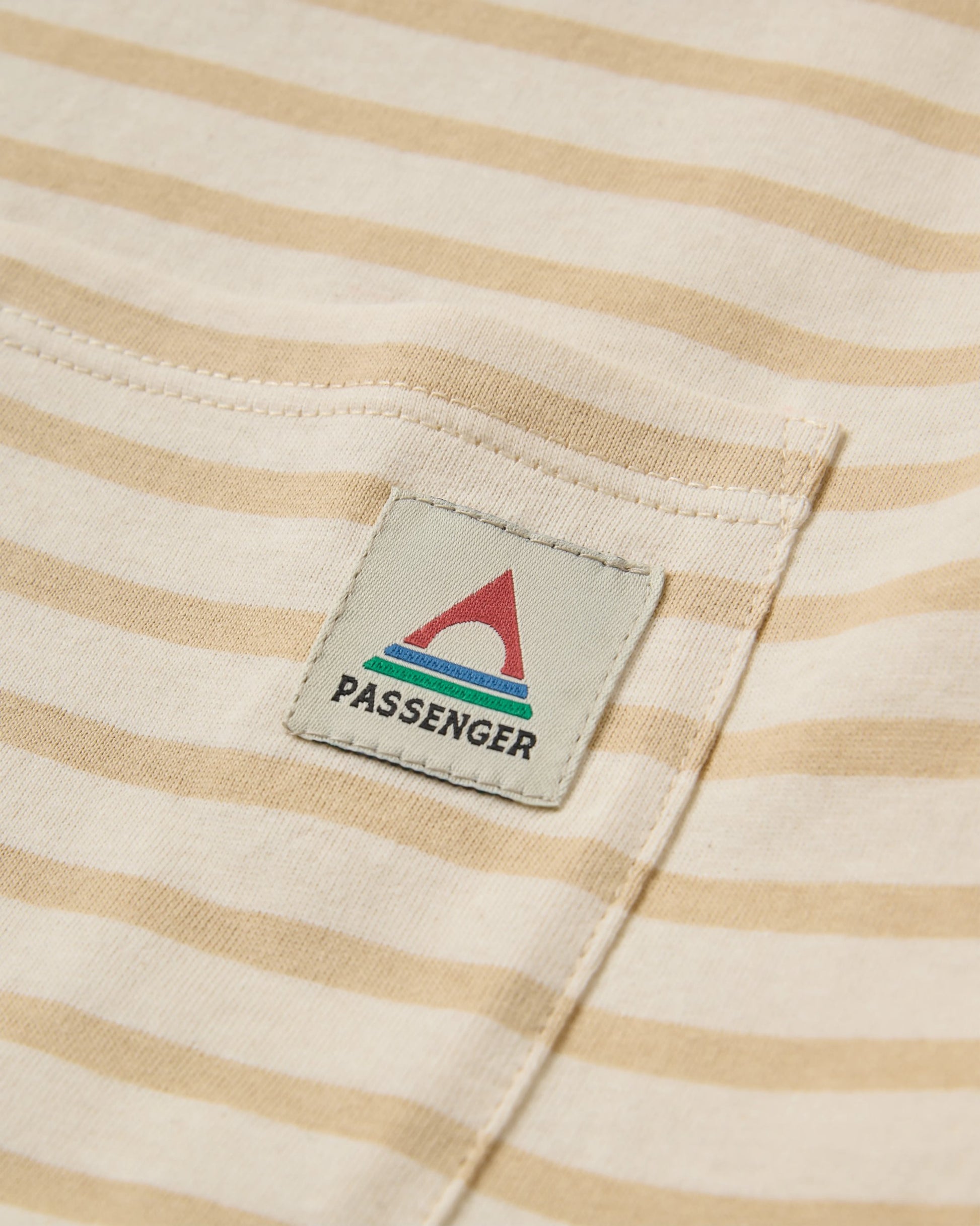 Zen Recycled Relaxed Fit T-Shirt - Stone Stripe - Flatlay