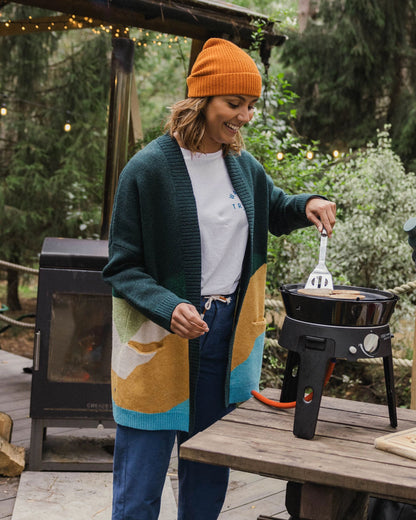 Scenic Recycled Long Knitted Cardigan - Scenic Dark Fern - Lifestyle