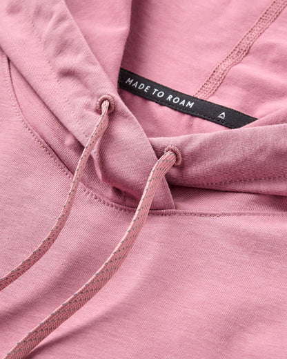 Roamscreen UPF50 Women's Hoodie - Pink Haze - Flatlay