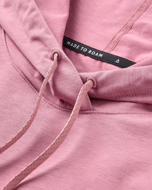 Roamscreen UPF50 Women's Hoodie - Pink Haze - Flatlay