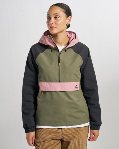 Serein Waterproof Anorak - Faded Black/Dusty Olive - Studio Model