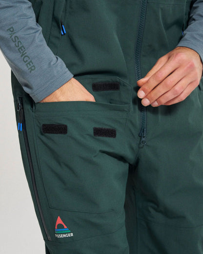 Snowscape Men's Recycled Bibpant - Dark Fern  - Studio Model