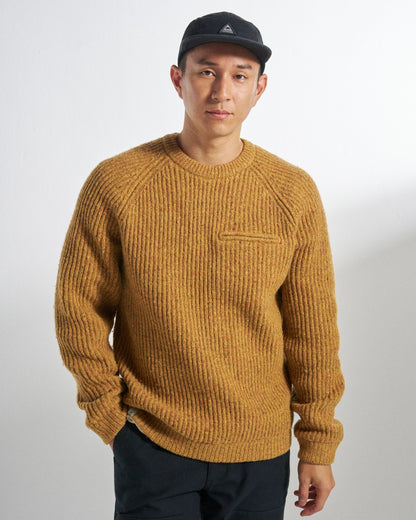 Fog Windproof Knitted Jumper - Dusty Ochre - Studio Model
