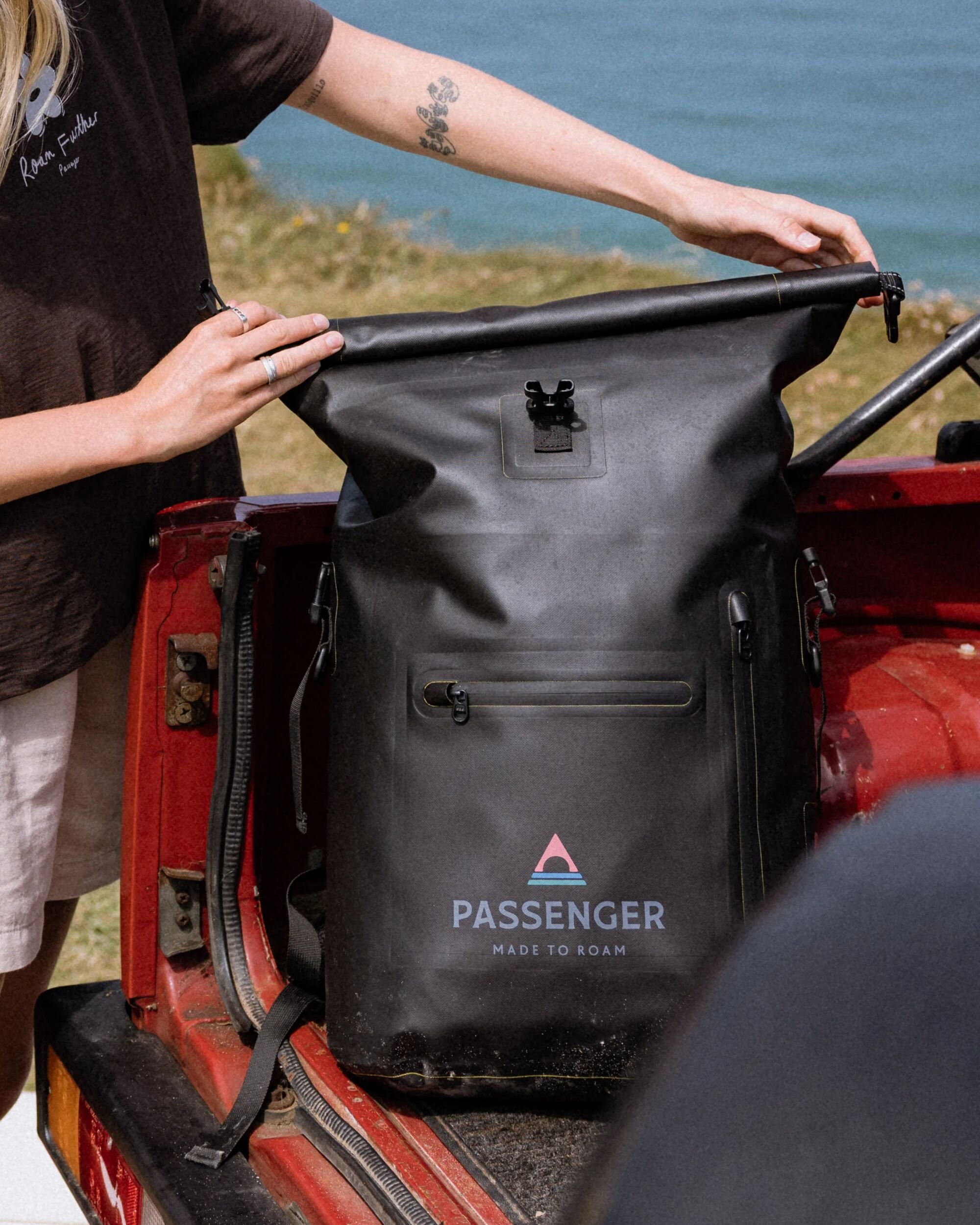 Tide 25L Dry Bag Backpack - Black - Lifestyle