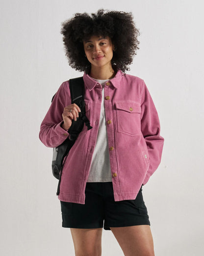 Stella Cord LS Shirt - Pink Haze - Studio Model