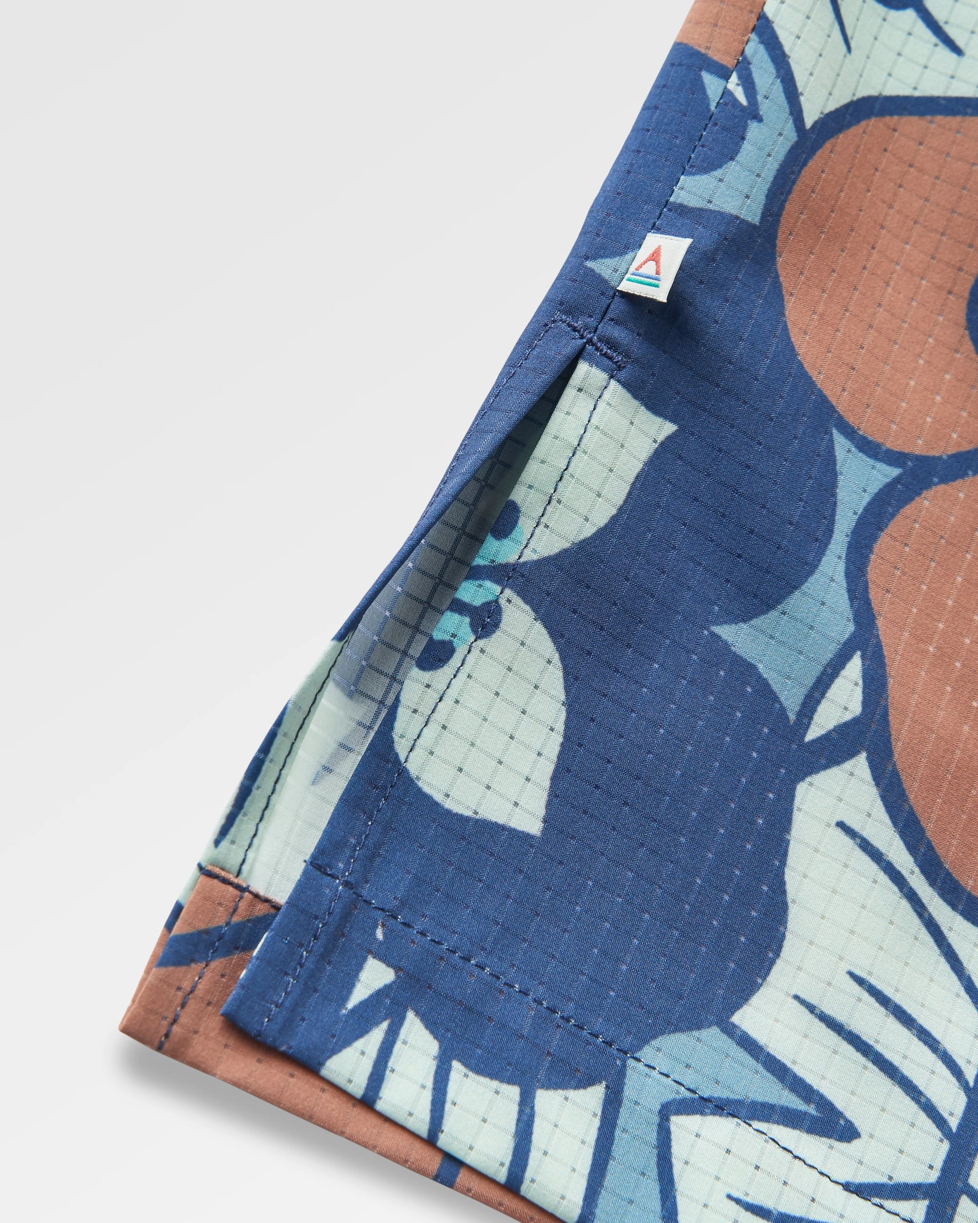 365 Recycled Active Boxy Shirt - Vintage Floral Aqua - Flatlay