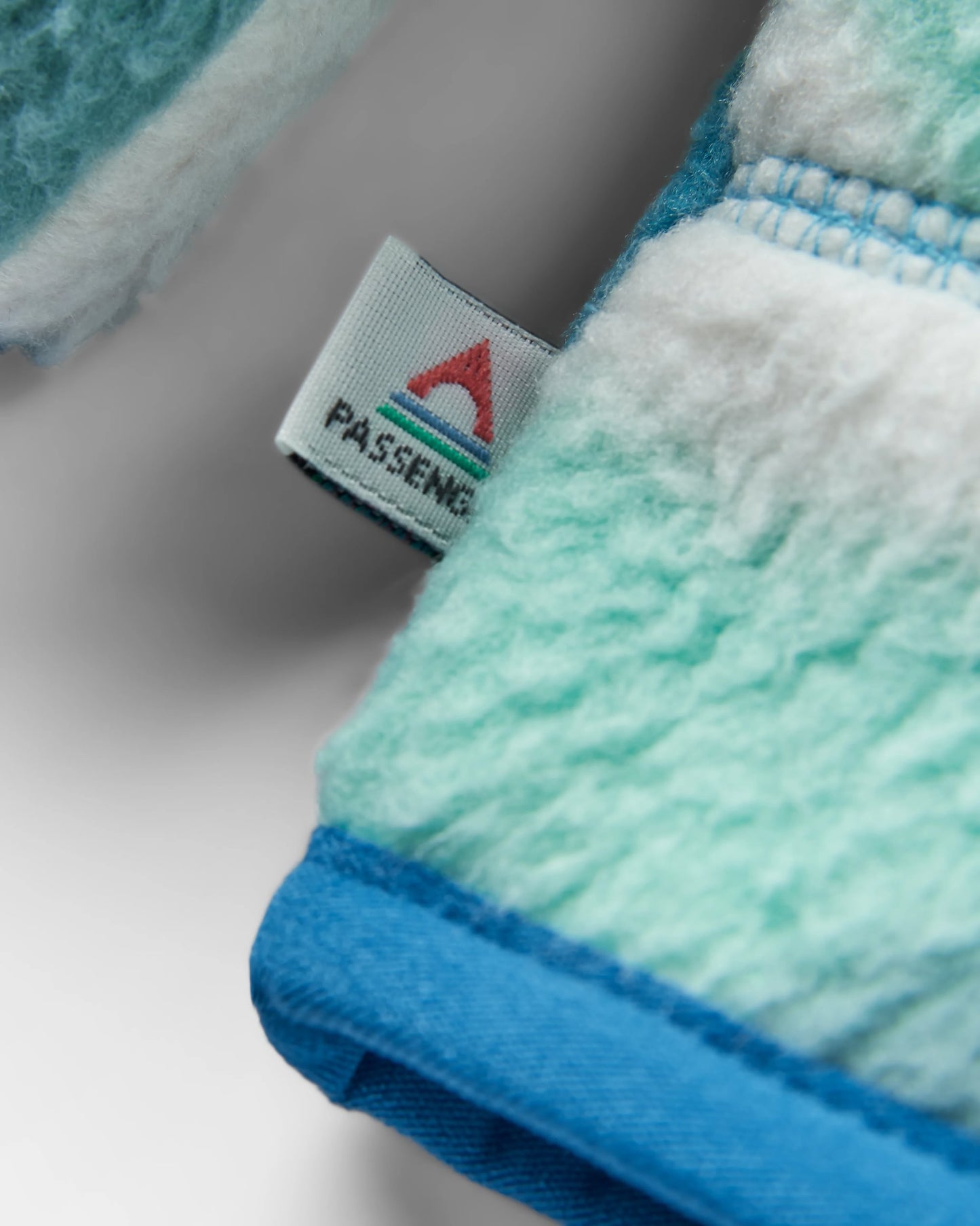 Fairbanks Full Zip Recycled Sherpa Fleece - Vista Patchwork Aqua - Flatlay