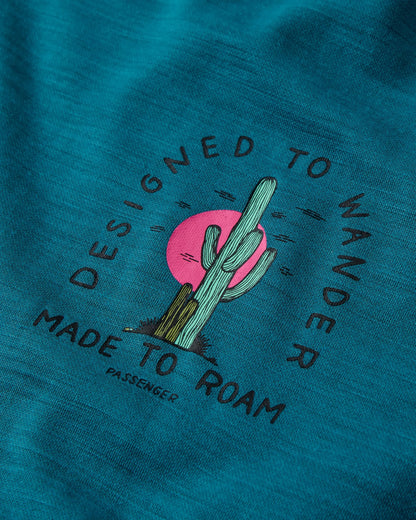 Camp Lost Lightweight Merino LS T-Shirt - Mediterranean - Flatlay