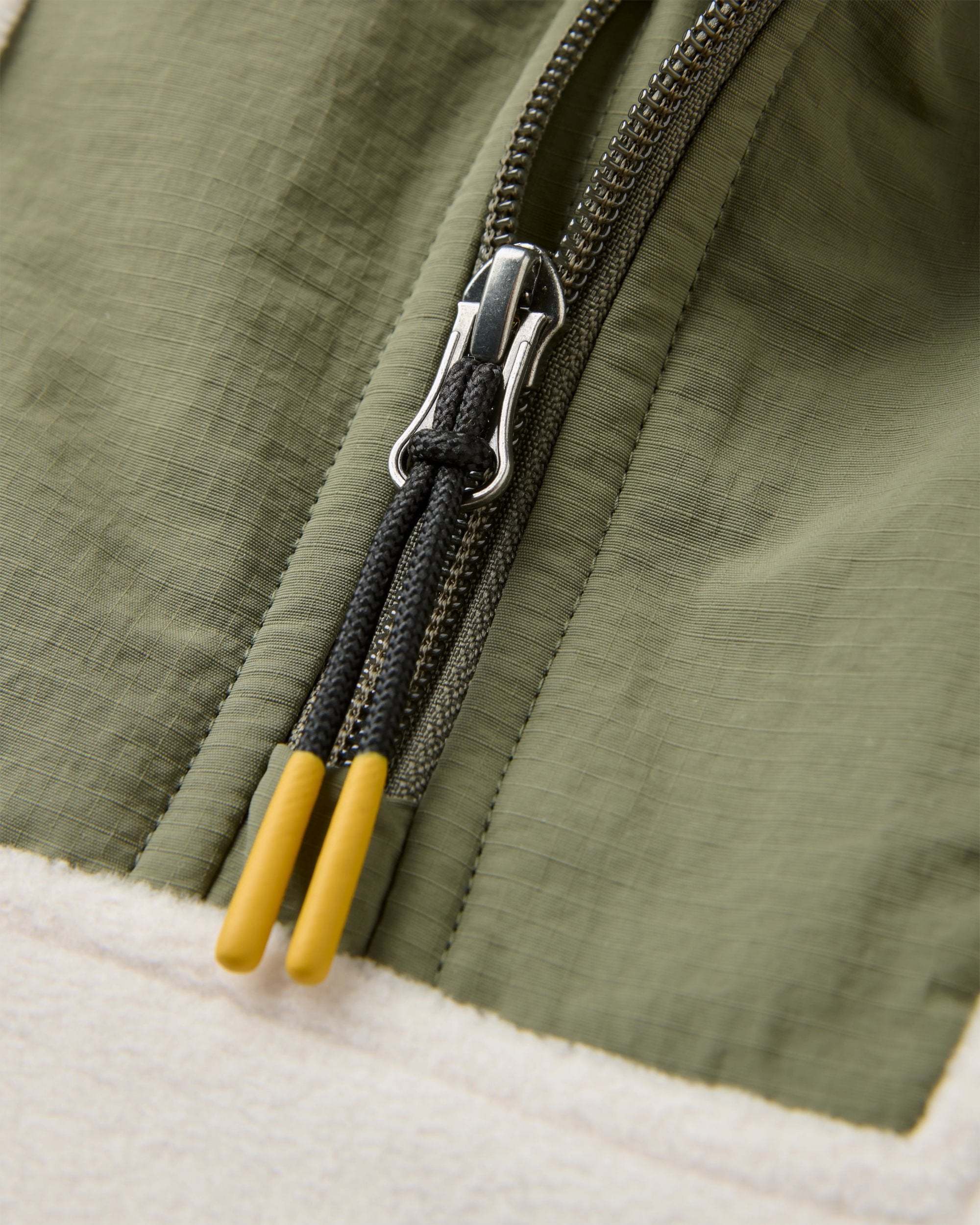 Alexander Hooded Polartec® Fleece - Dusty Olive/White Sand - Flatlay