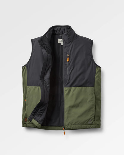 Daybreak Lightweight Thermore® Insulated Vest - Faded Black/Khaki - Flatlay