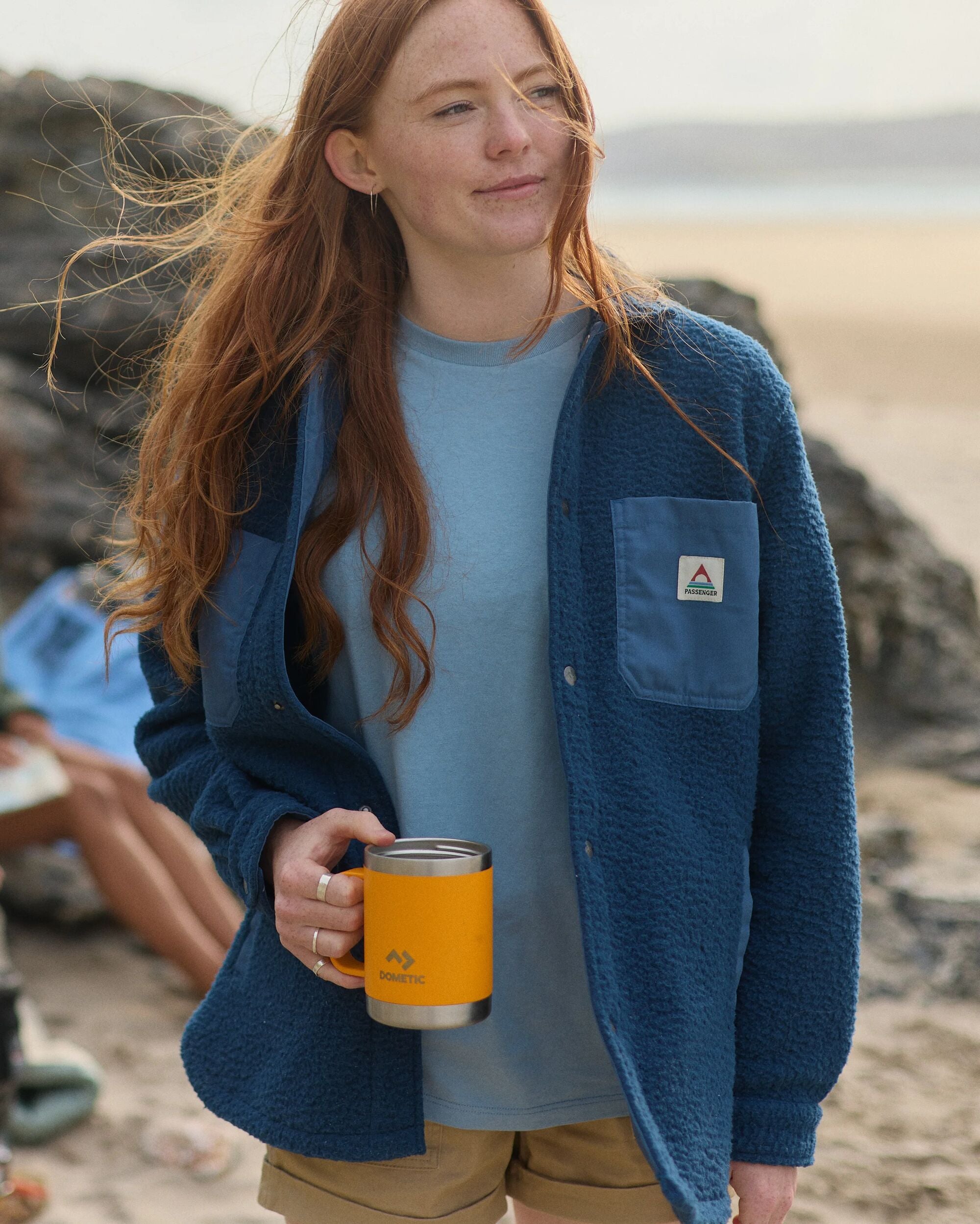 Rappel Recycled Sherpa Oversized Shirt - Dark Denim - Lifestyle