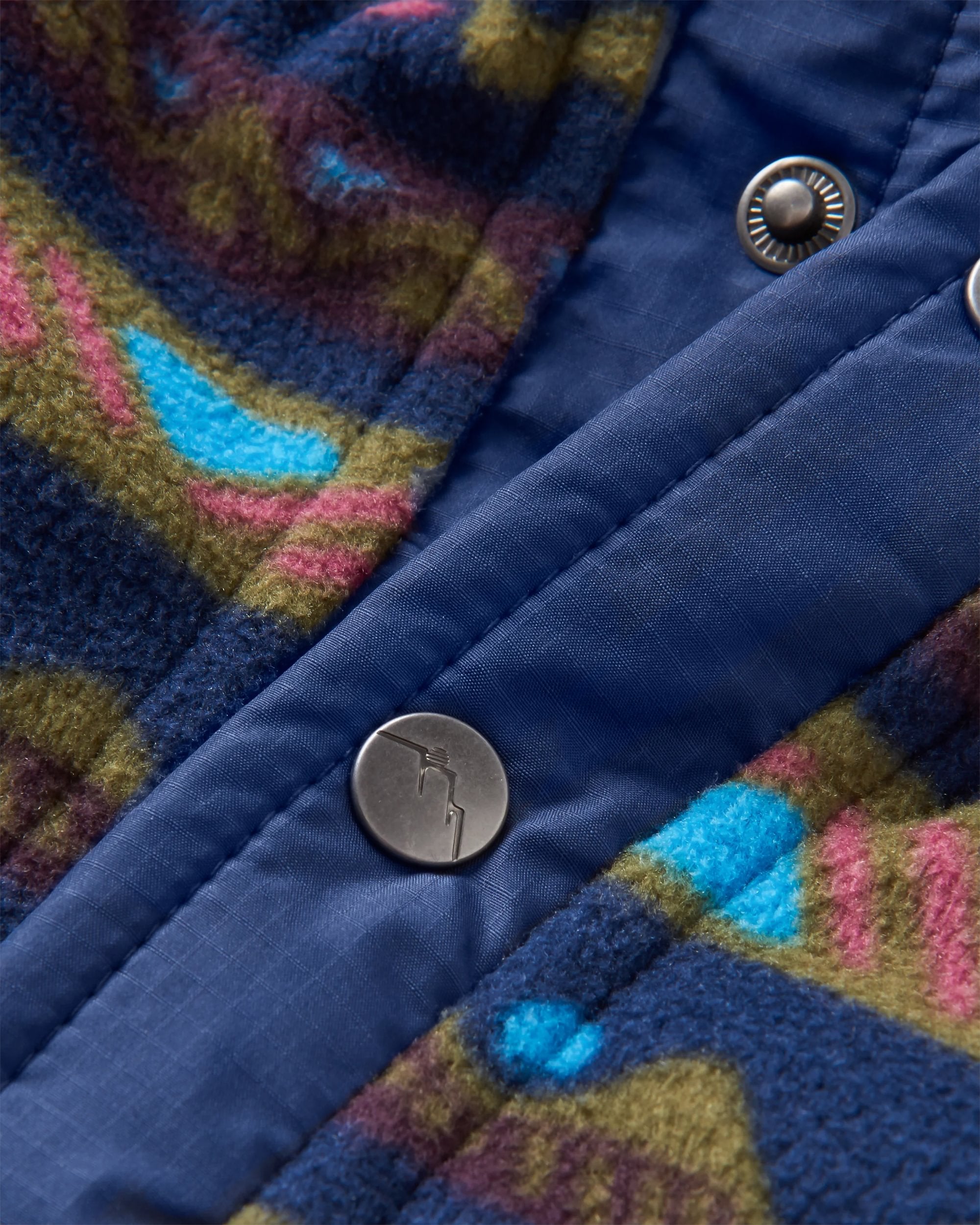 Adrift Recycled Polar Fleece - Mountain Geo Multi - Flatlay