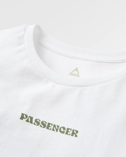 Tall Pines Men's Recycled Cotton T-shirt - White - Flatlay