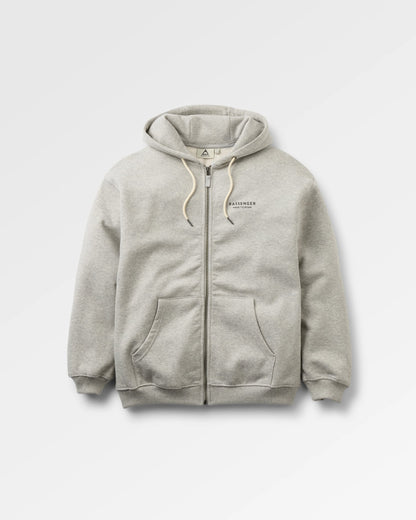 Slower Rhythms Women's Full Zip Hoodie - Grey Marl - Flatlay